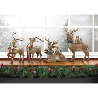 Rustic Holiday Doe Reindeer Figurine - The Fox Decor